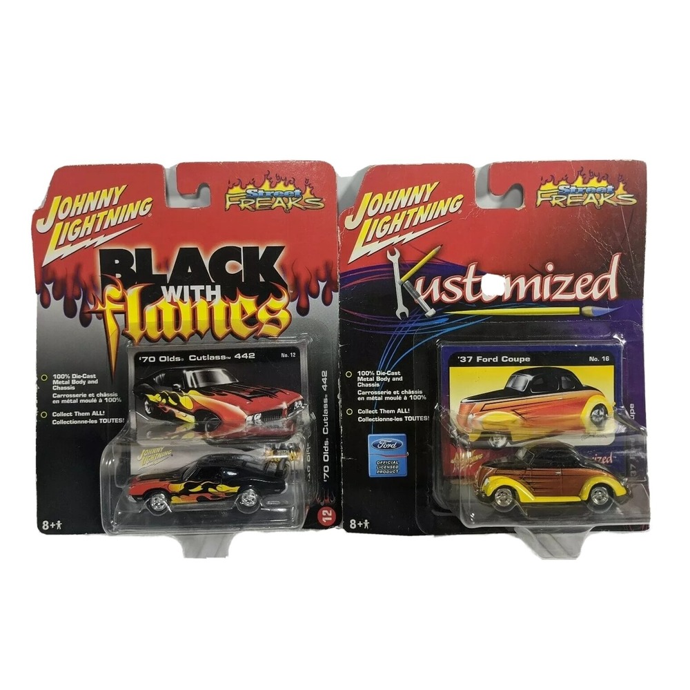 Johnny Lightning Street Freaks 70 Olds Cutlass 442 & 37 Ford Coupe Die-Cast Set